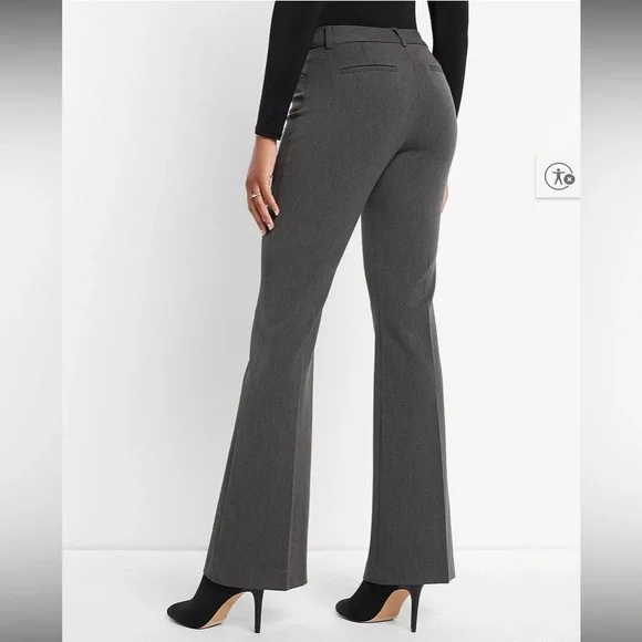 Express Editor Gray Flare Pants - Picture 2 of 9